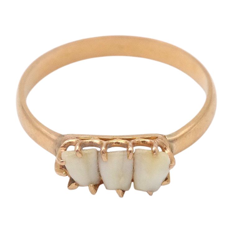 Anello per denti da latte in oro 18 carati, anello sentimentale, gioiello antico, gioiello della fertilità, ricordo