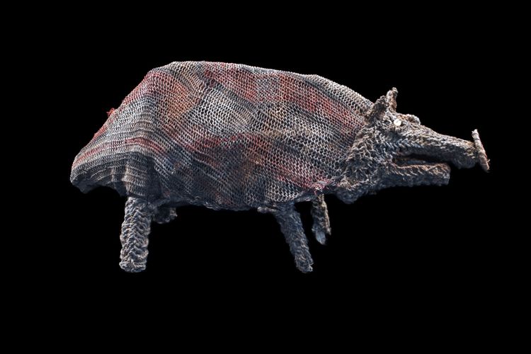 Figure de culte cochon, art tribal, art océanien, Océanie, art du Pacifique, 58cm