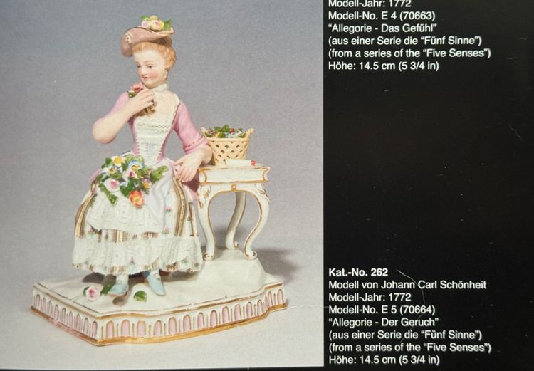 Meissen - Porcelain figurine, allegory of the 5 senses, The Smell