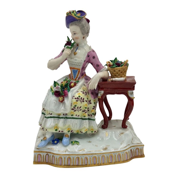 Meissen - Porcelain figurine, allegory of the 5 senses, The Smell