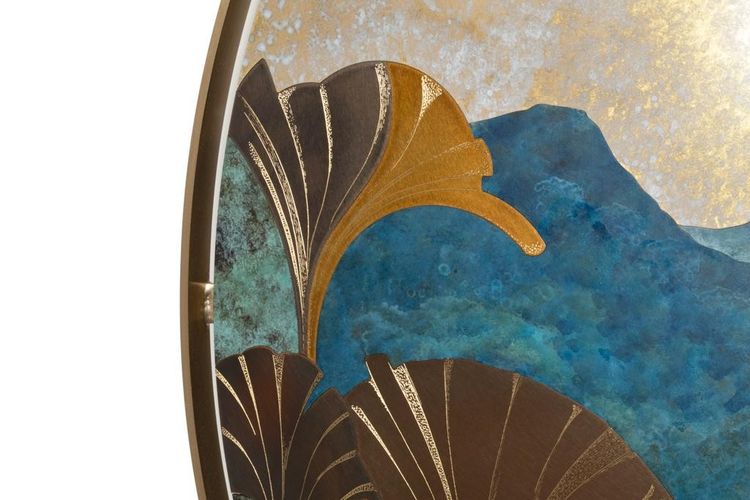 Gemälde mit Intarsien aus oxidiertem Messing. Contemporain.LS65302405P