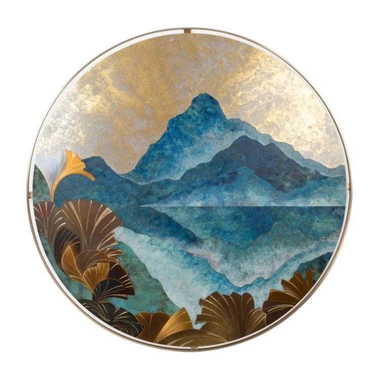 Gemälde mit Intarsien aus oxidiertem Messing. Contemporain.LS65302405P