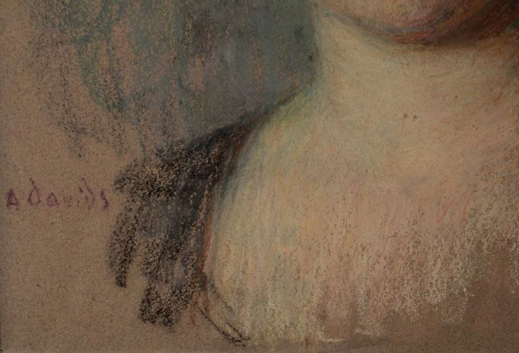 Pastel portrait of a woman signed André Davids born 1870