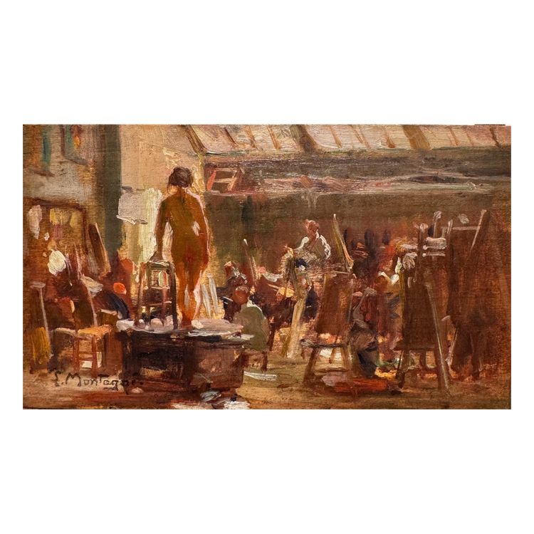 Louis Agricol MONTAGNÉ (1879-1960)  - A l'atelier de Cormon, circa 1895
