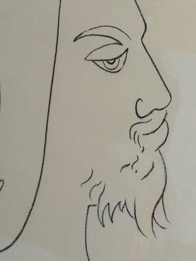 Jean Cocteau – Étude pour le Christ, lithographie numérotée (118/150), cachet de l’atelier