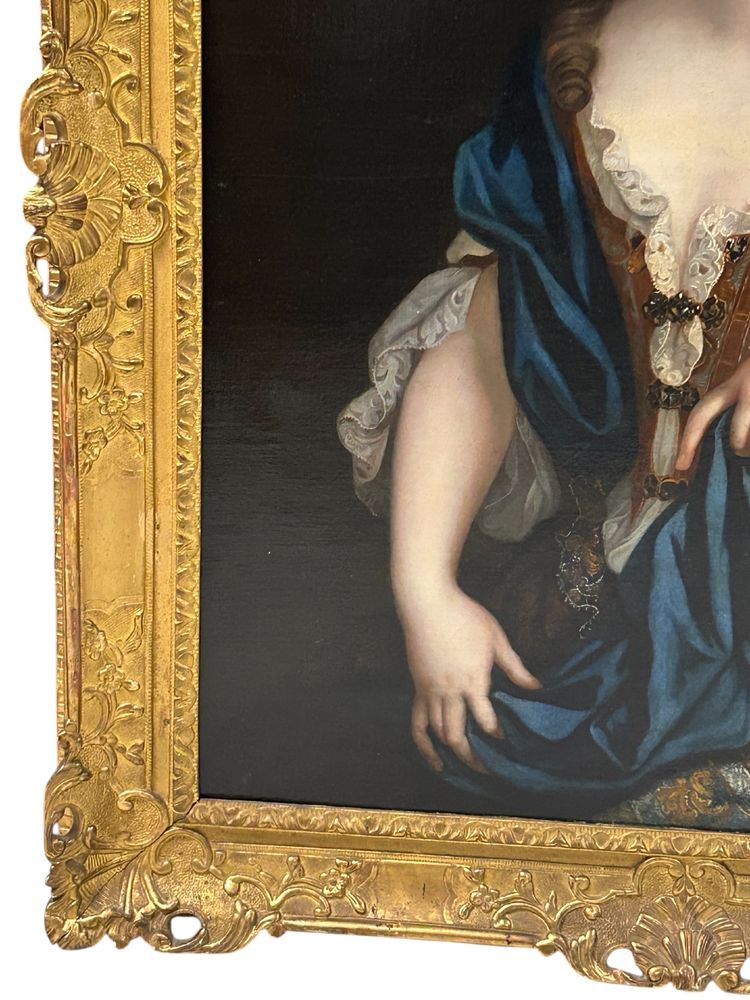 Porträt einer Frau aus dem 17. Jahrhundert Öl auf Leinwand - H 113 cm