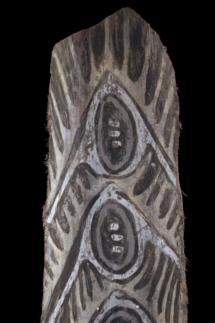 Bemalte Rinde, Ozeanische Kunst, Frühe Kunst, Stammeskunst, Gemälde, Ozeanien, Pazifik, 139 cm
