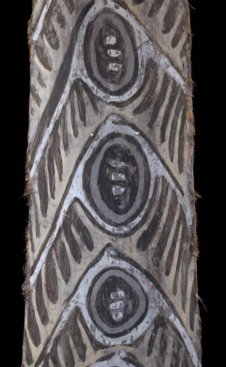 Bemalte Rinde, Ozeanische Kunst, Frühe Kunst, Stammeskunst, Gemälde, Ozeanien, Pazifik, 139 cm