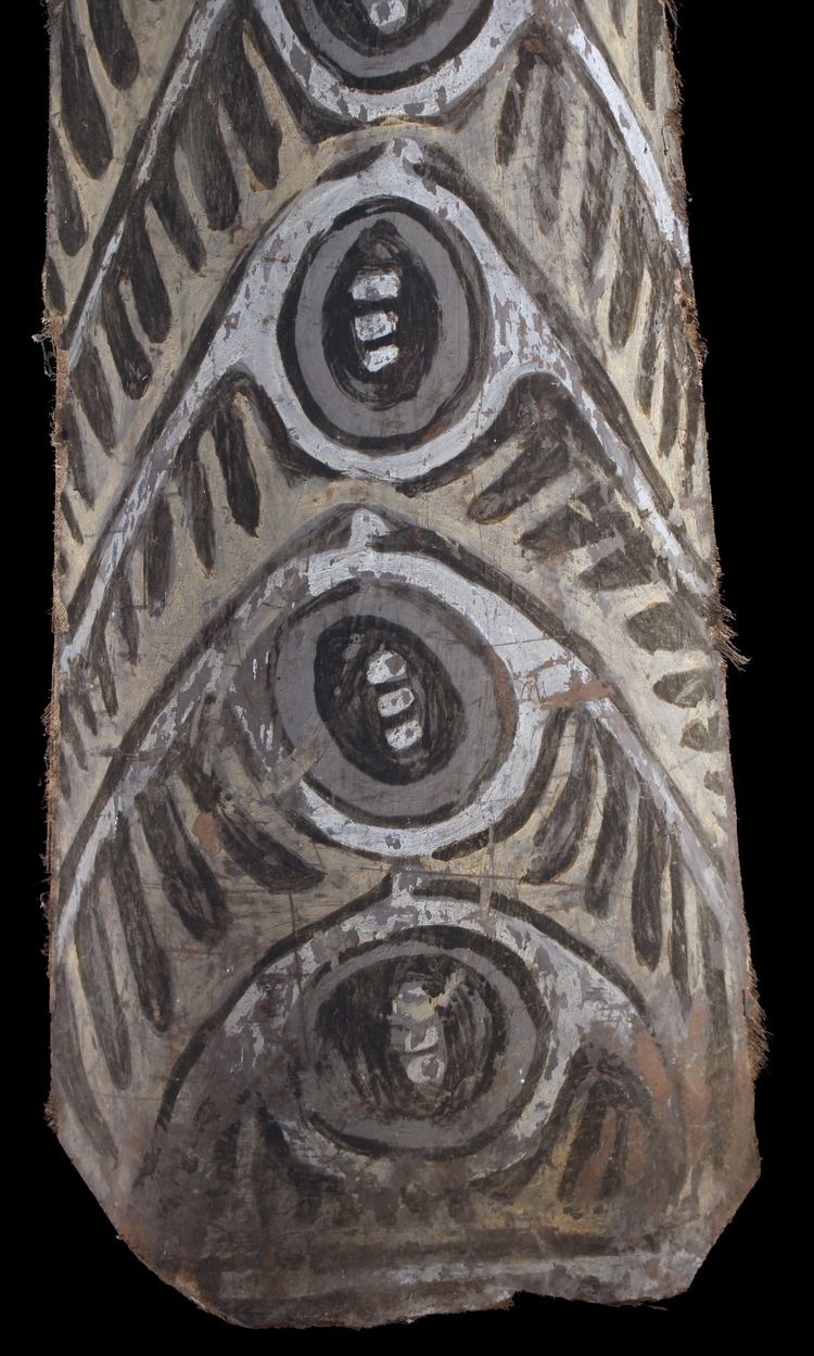 Bemalte Rinde, Ozeanische Kunst, Frühe Kunst, Stammeskunst, Gemälde, Ozeanien, Pazifik, 139 cm