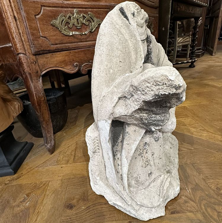 Skulptur aus weißem Stein Jungfrau der Frömmigkeit Pieta Gekreuzigter Christus XVII.