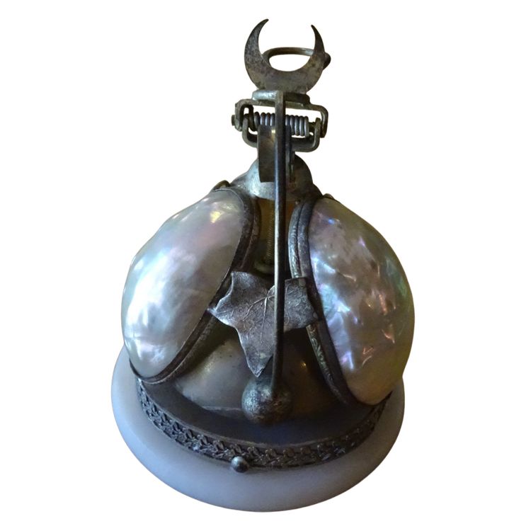 Napoleon III Table Bell in Mother-of-Pearl and Brass