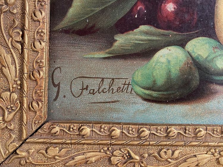 Chromolithography. Still life with fruit, after Falchetti