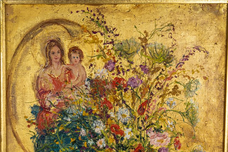 Serge Belloni (1925-2005) - Blumenstrauß in einer Delfter Vase Öl auf Leinwand um 1970