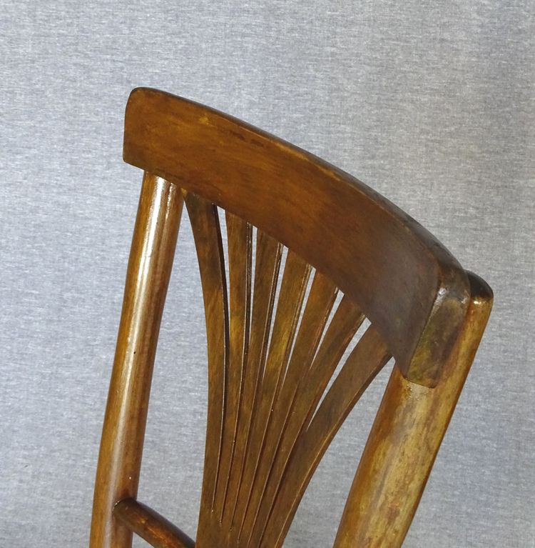 2 chaises Baumann N°68 de 1930 assise bois, no Thonet