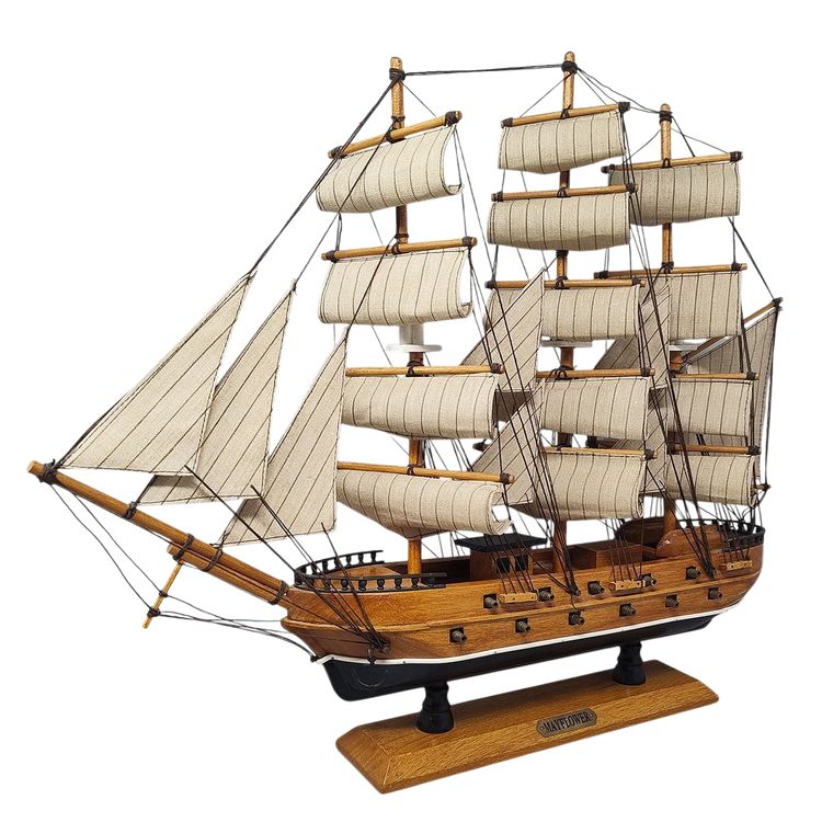 Modellino di nave MayFlower degli anni '70. Realizzato a mano. Realizzato in Inghilterra