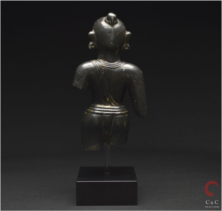 India, State of Gujarat, Medieval period, 15th century, Representation of Krishna, Black marble