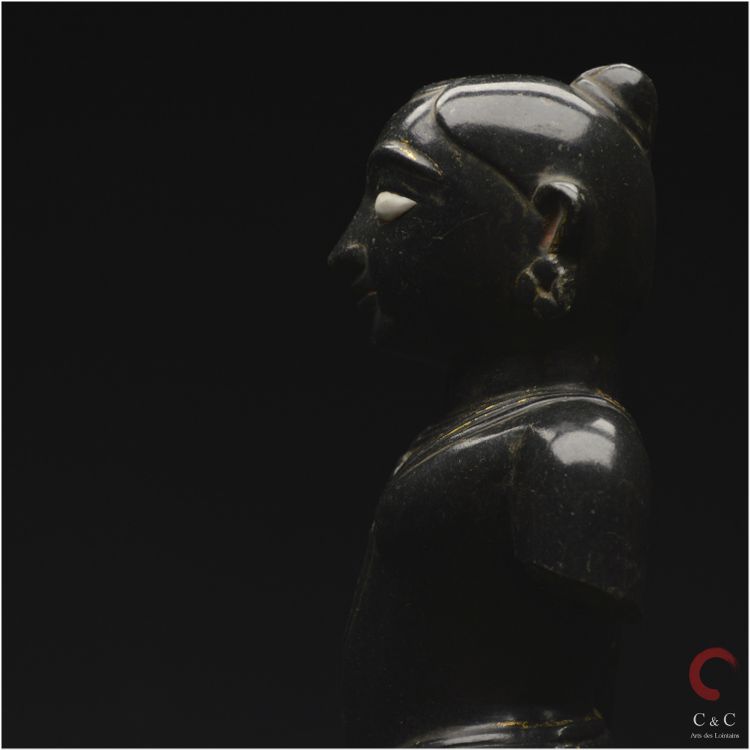 India, State of Gujarat, Medieval period, 15th century, Representation of Krishna, Black marble