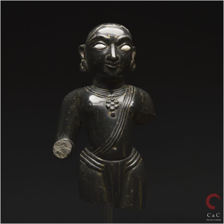 India, State of Gujarat, Medieval period, 15th century, Representation of Krishna, Black marble