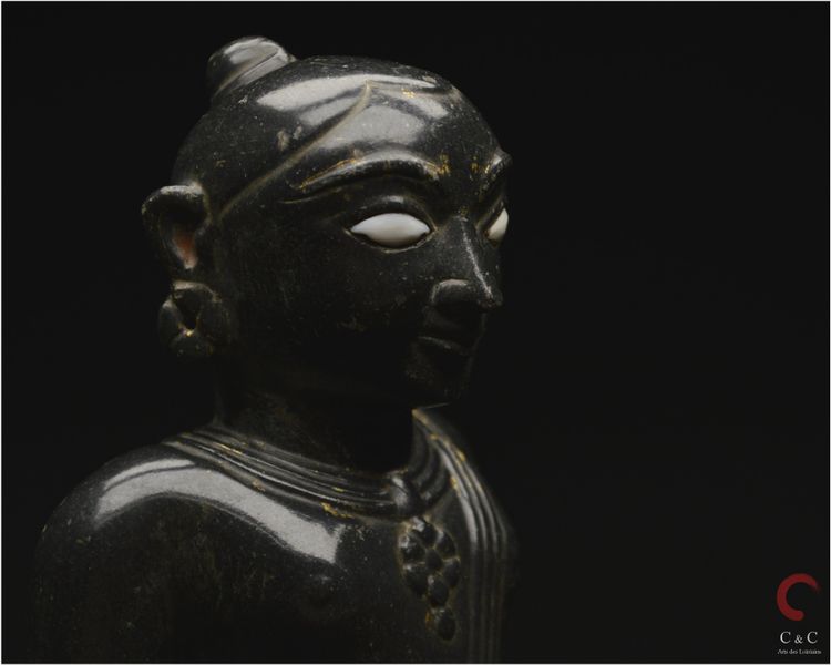 India, State of Gujarat, Medieval period, 15th century, Representation of Krishna, Black marble