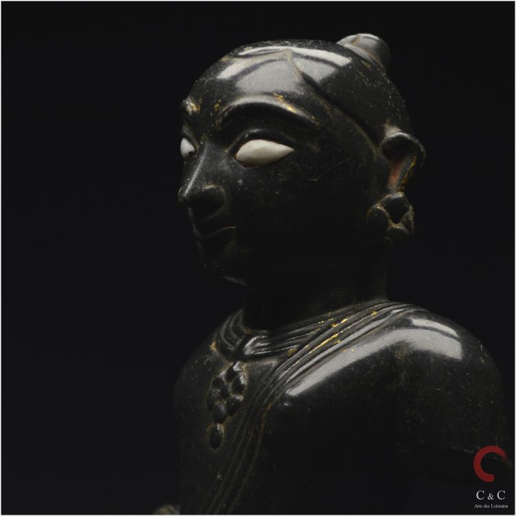 India, State of Gujarat, Medieval period, 15th century, Representation of Krishna, Black marble