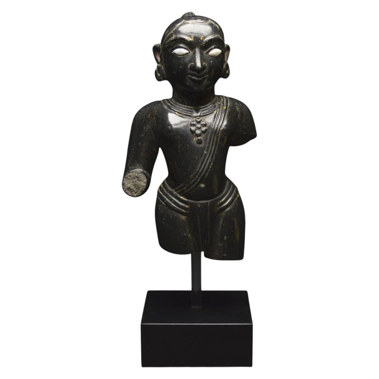 India, State of Gujarat, Medieval period, 15th century, Representation of Krishna, Black marble