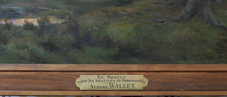Albert WALLET 1852-1918 Sunset landscape at Dennemont, large painting, 1896 Barbizon Salon