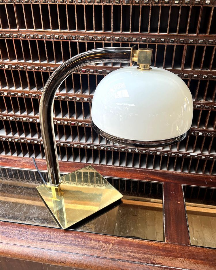 Italian desk lamp with sconce by Venini