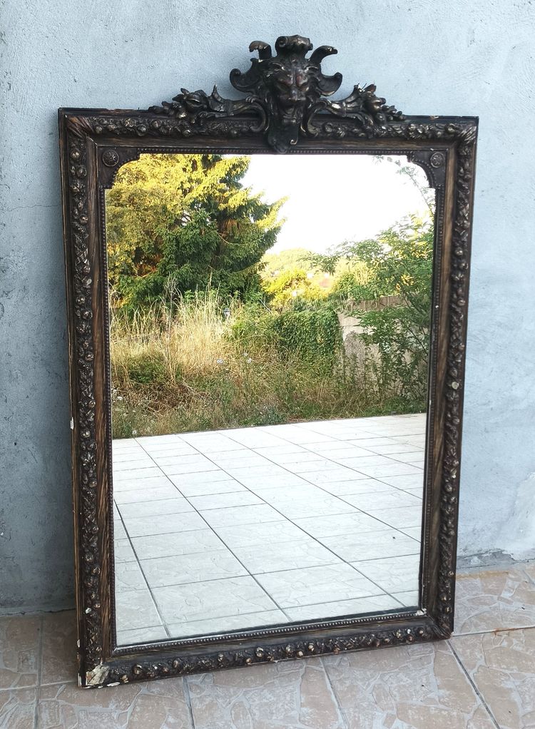 Specchio a frontone d'epoca Napoleone III