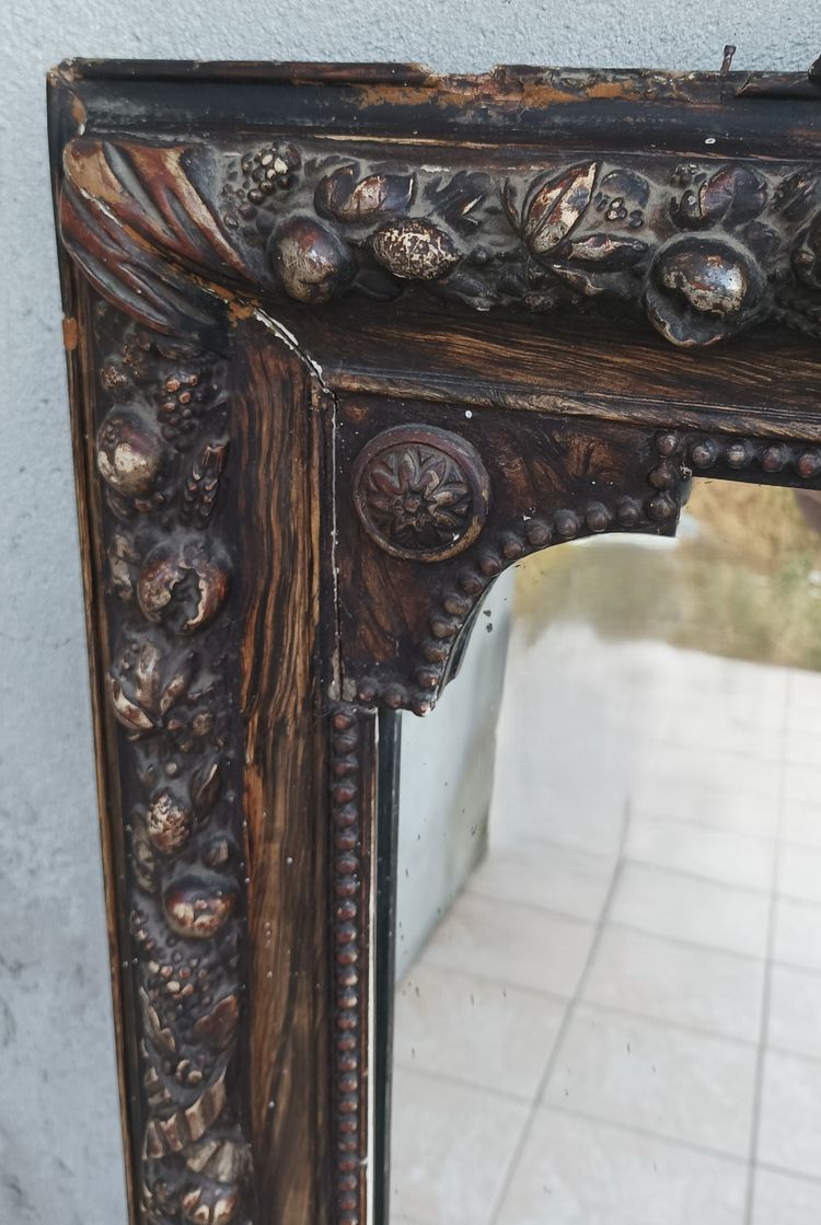 Specchio a frontone d'epoca Napoleone III