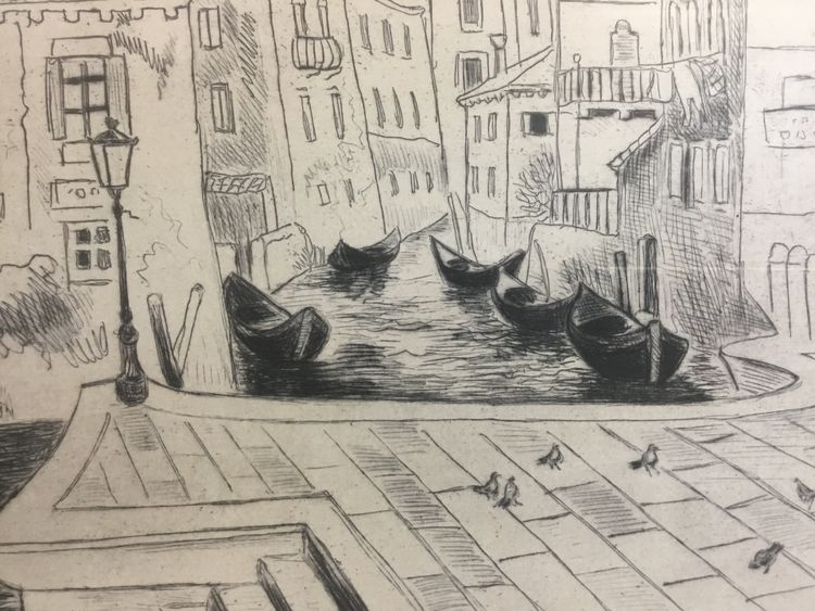 Lithografie Venedig von Yves Brayer