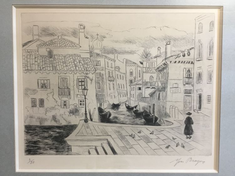 Lithografie Venedig von Yves Brayer