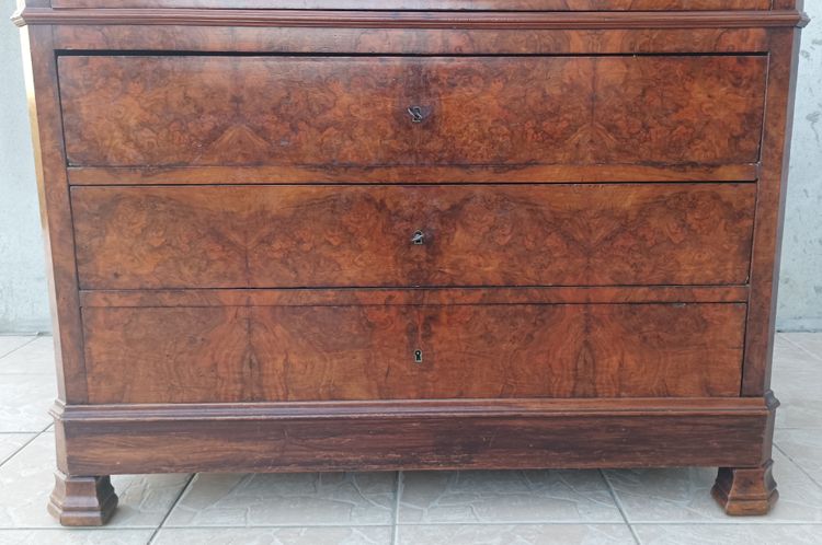 Commode secrétaire Louis Philippe en noyer