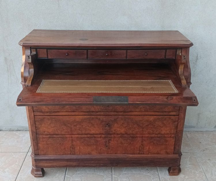 Commode secrétaire Louis Philippe en noyer