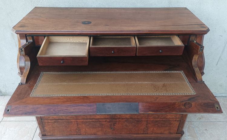 Commode secrétaire Louis Philippe en noyer