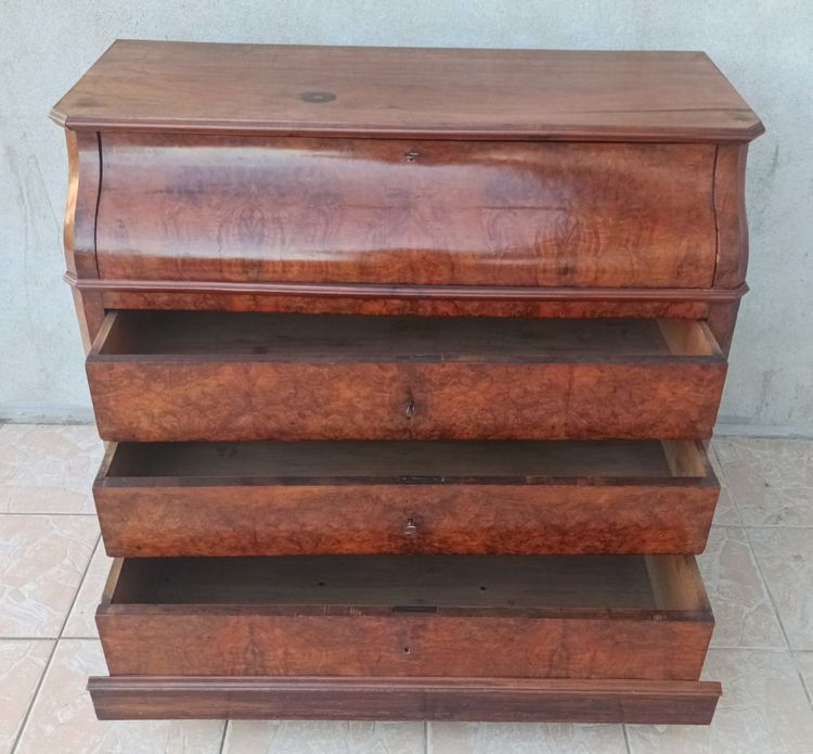 Commode secrétaire Louis Philippe en noyer
