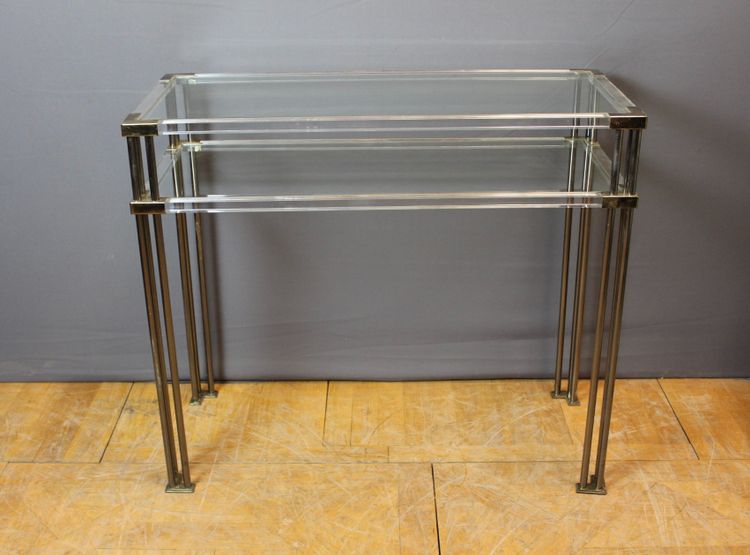 Plexiglas and glass console circa 1970