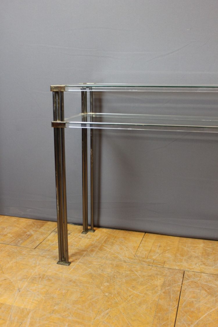 Plexiglas and glass console circa 1970