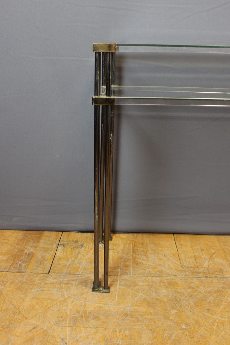 Plexiglas and glass console circa 1970