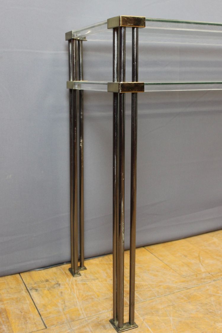 Plexiglas and glass console circa 1970