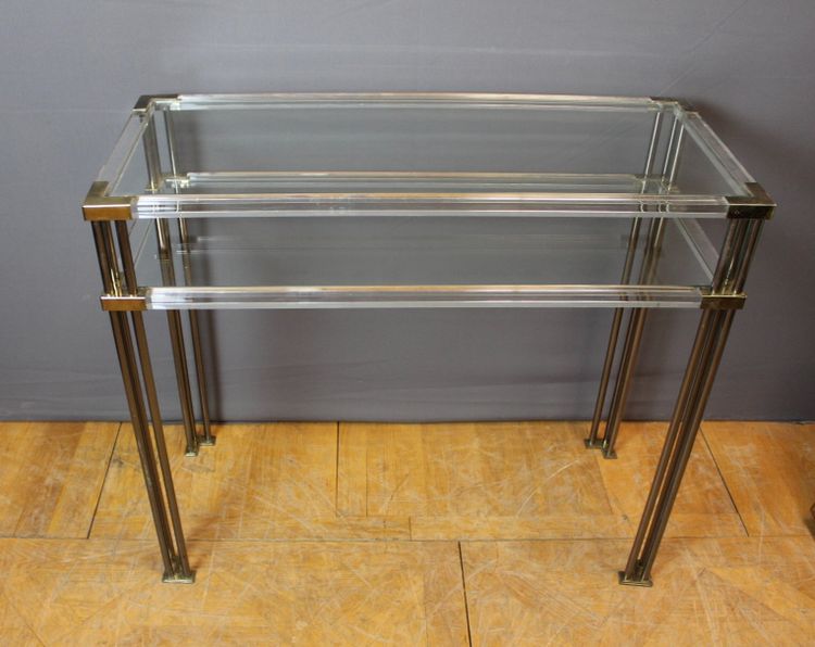 Plexiglas and glass console circa 1970
