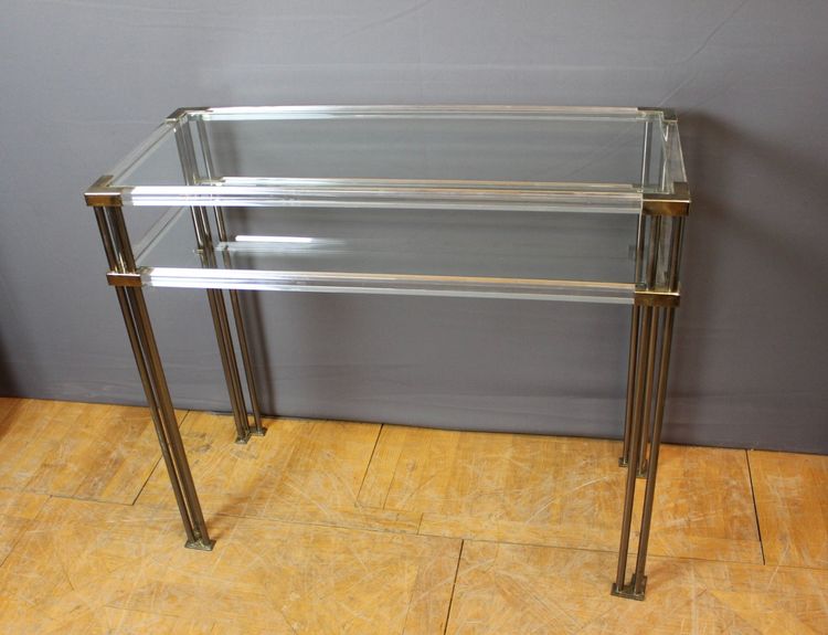 Plexiglas and glass console circa 1970