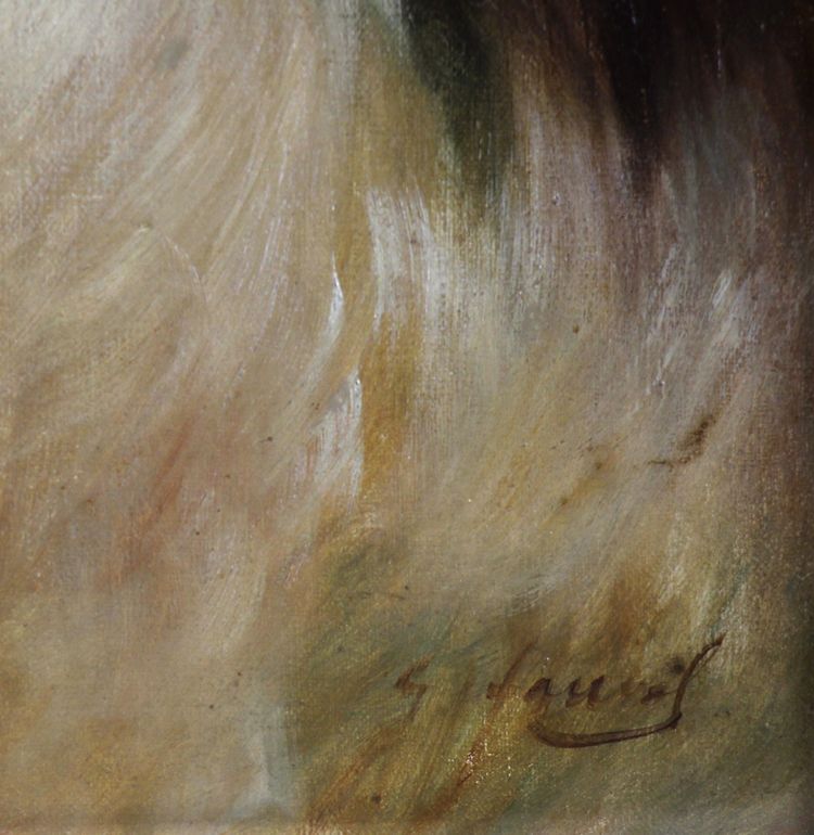 Französisch Ölgemälde auf leinwand, Jagdhunde von Georges Henri Fauvel