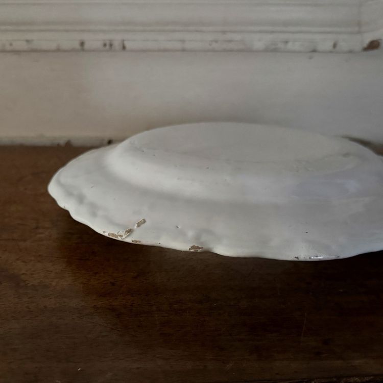 Plate in 18th century Moustiers earthenware with floral design