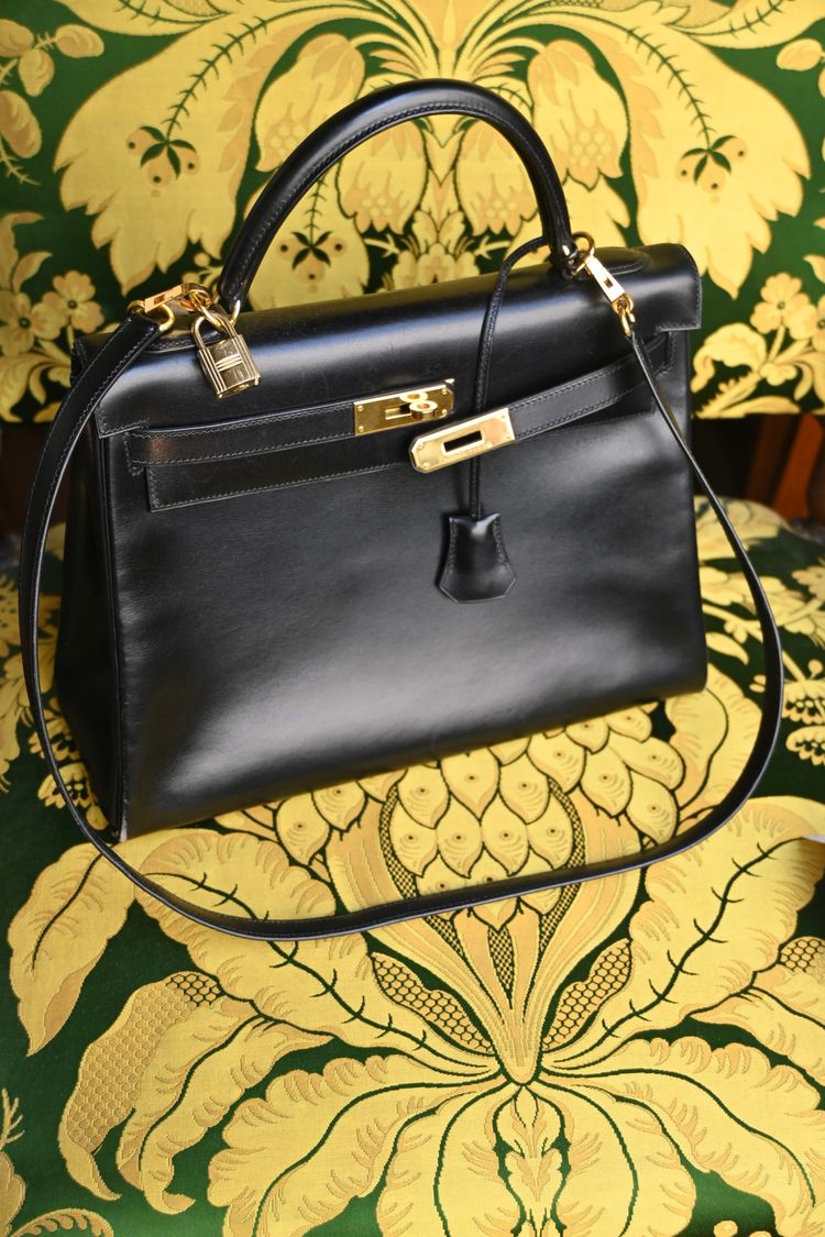 Hermès , Tasche kelly box schwarz