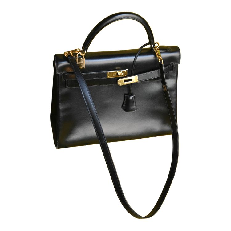 Hermès , Tasche kelly box schwarz