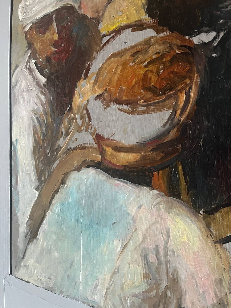 Painting HSP Patrice Landauer (1965) Orientalist "The oriental market".