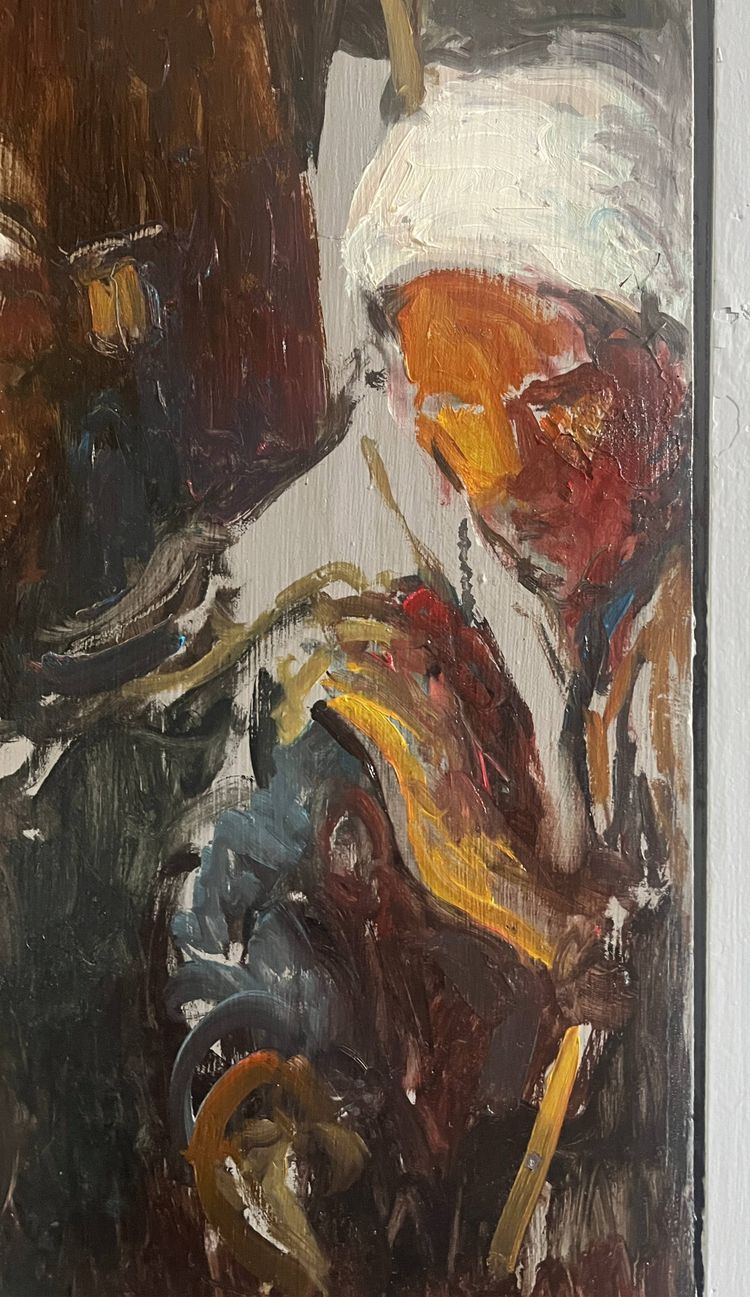 Painting HSP Patrice Landauer (1965) Orientalist "The oriental market".