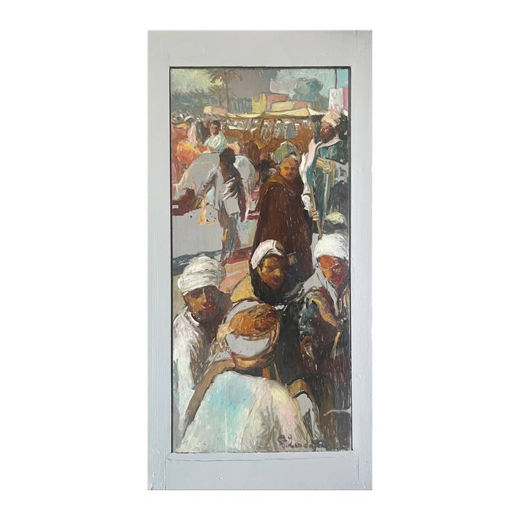 Painting HSP Patrice Landauer (1965) Orientalist "The oriental market".