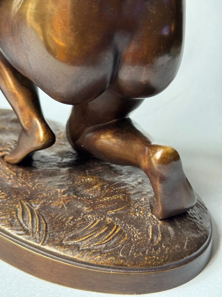 Scultura in bronzo "L'Amour au papillon". A. CHAUDET XIX secolo. Cupido