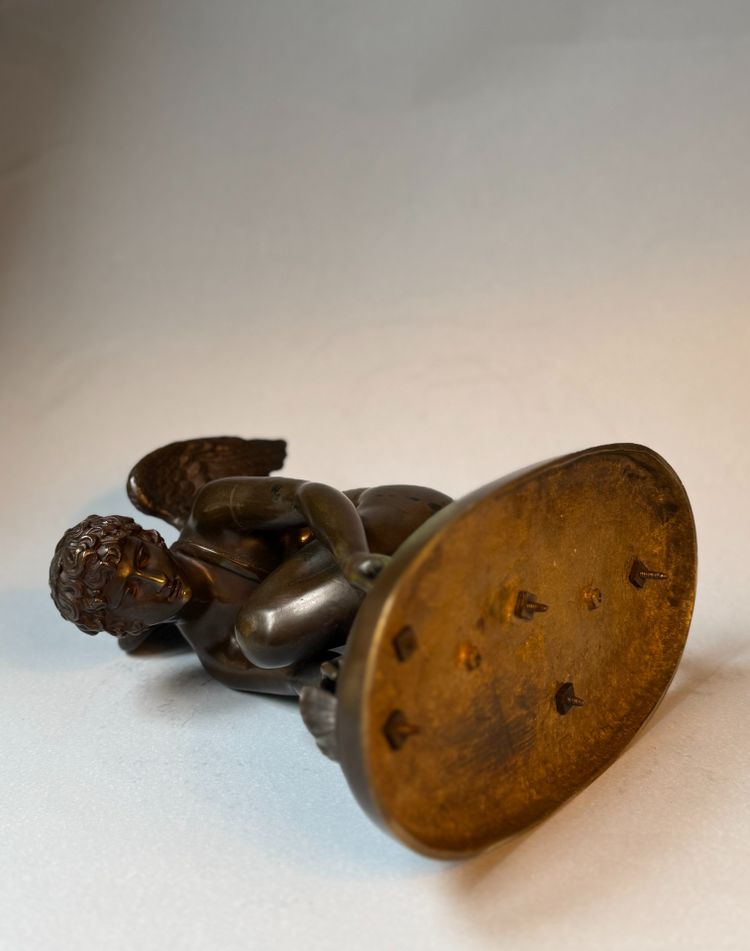 Scultura in bronzo "L'Amour au papillon". A. CHAUDET XIX secolo. Cupido